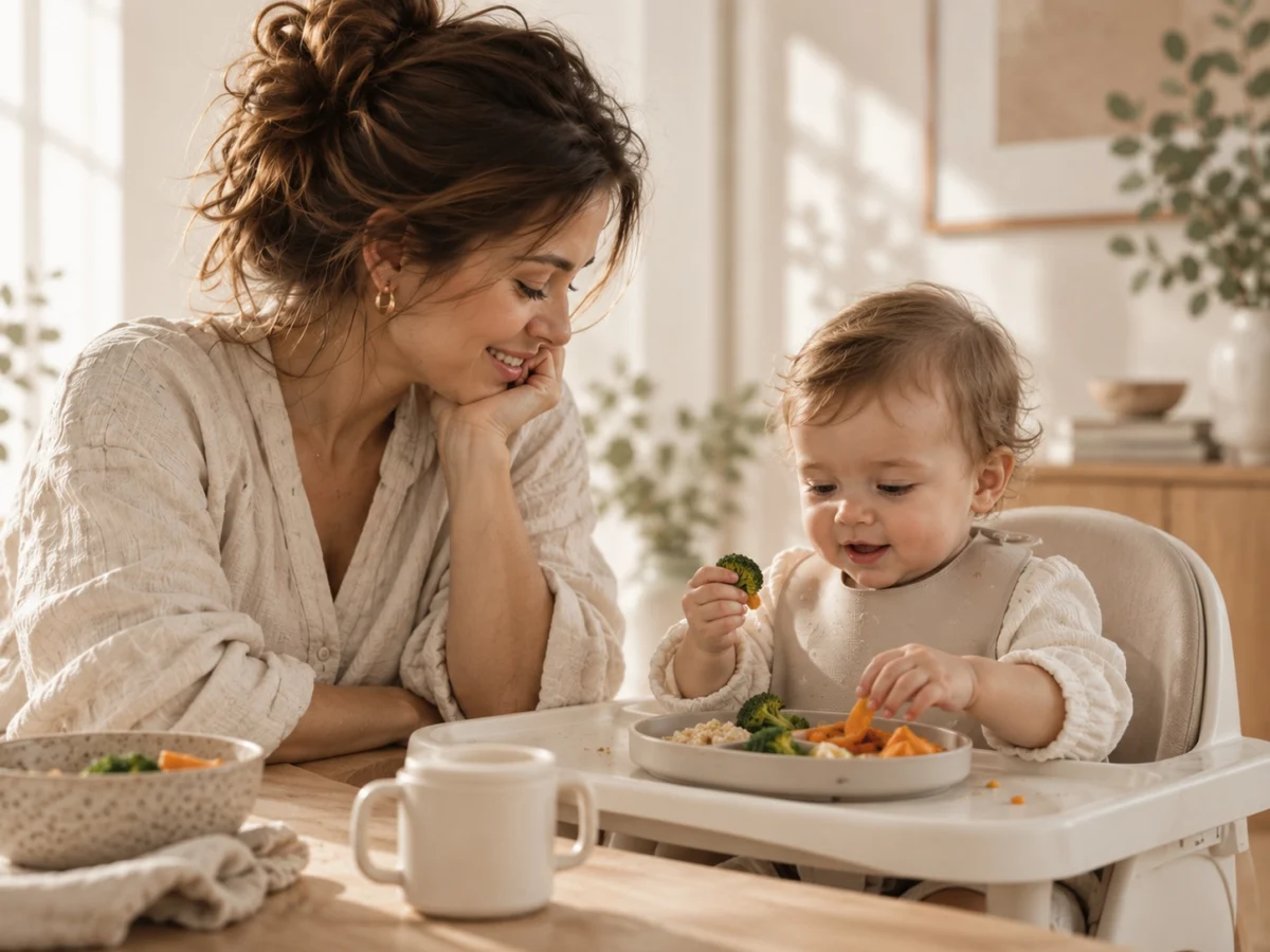 Familia compartiendo una comida sin presión sobre cuánto come el niño